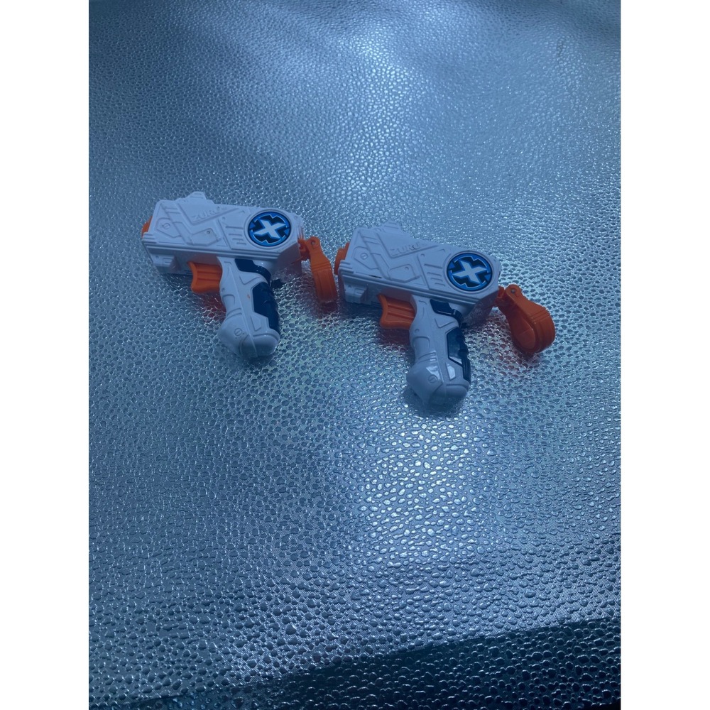 Zuru X-Shot Micro Dart Blaster Set of 2 White Orange Blue Toy Foam Guns